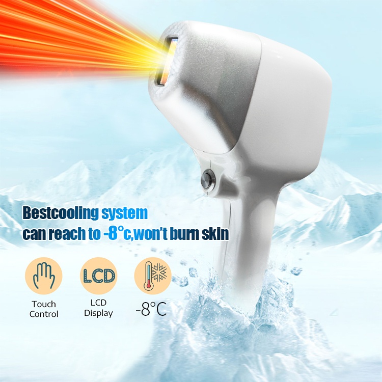 Diode laser painless hair removal handpiece